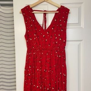Madewell red floral print sundress